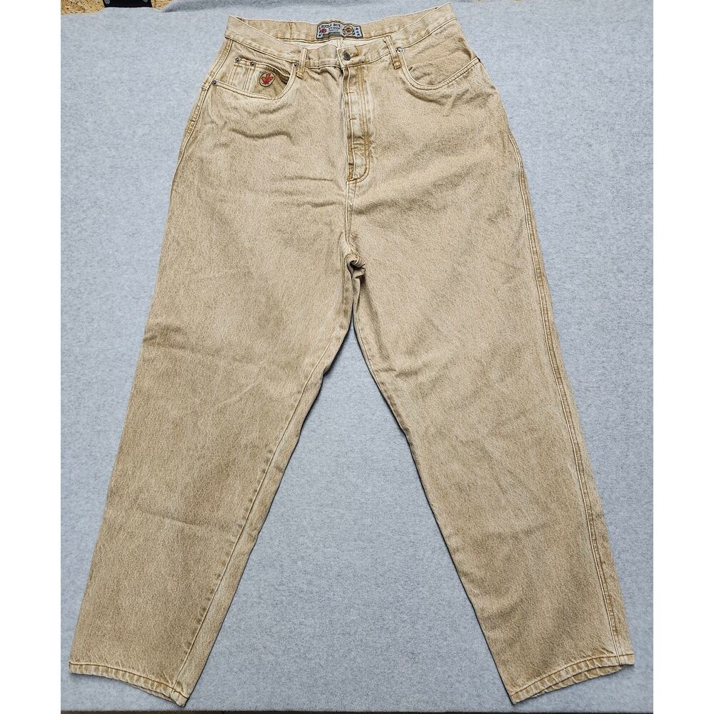 Vintage Bugle Boy Men 36x32 Tan Beige Jeans Relaxed Fit Made in USA 90s